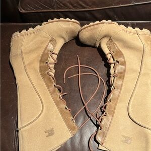 Sorel Beige Lace-Up Boots